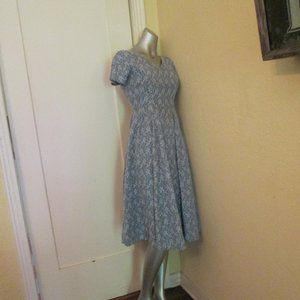 1950s Blue Lace Dress Gorgeous M L